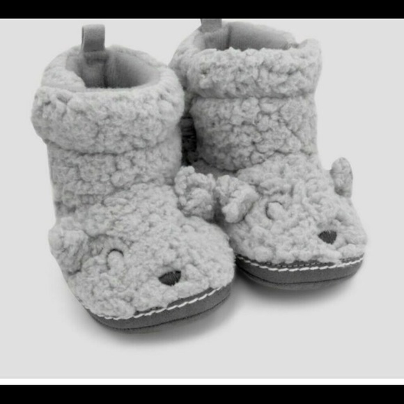 cloud island Other - Cloud island baby bear fuzzy gray slippers